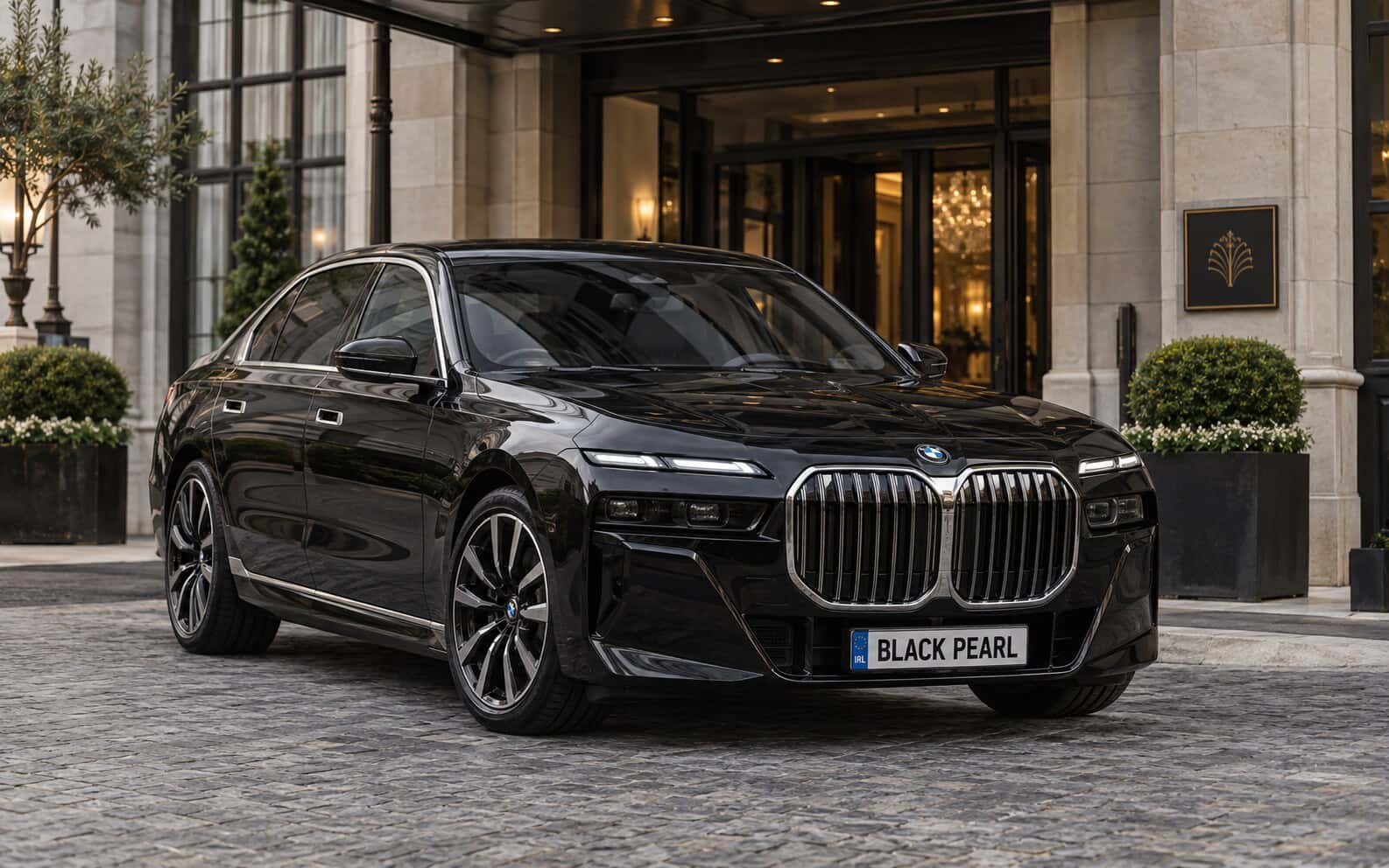 Black BMW 7 Series first-class chauffeur car