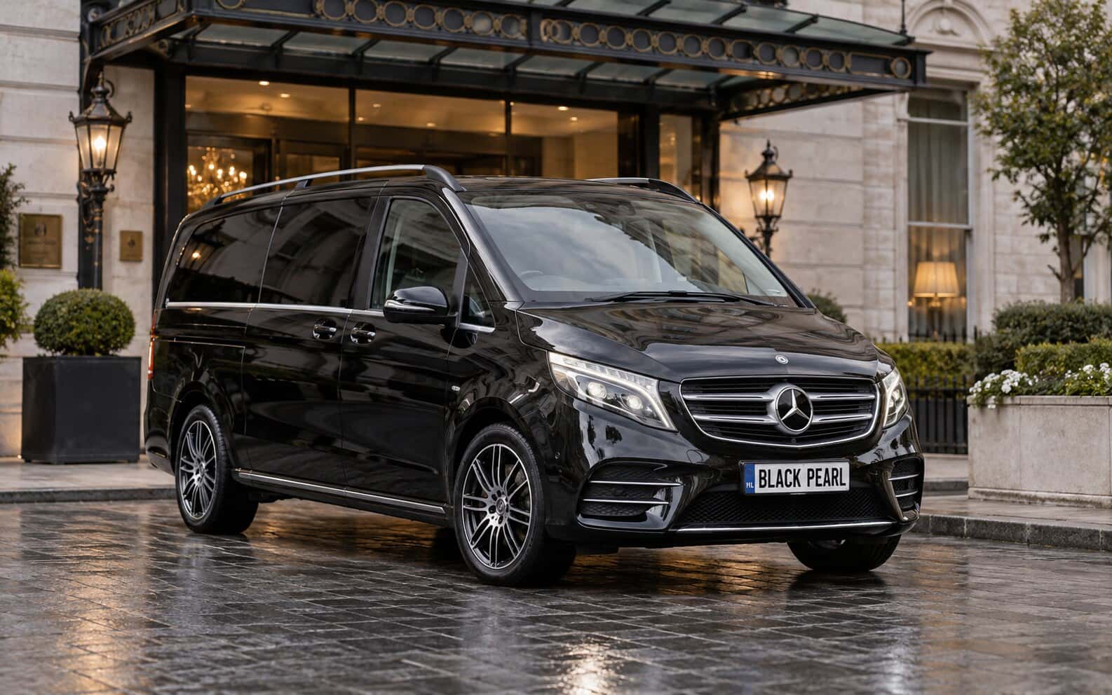 Black Mercedes-Benz V-Class premium chauffeur van